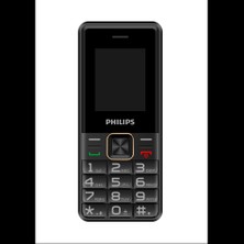 Philips Phılıps Xenium E6105, 128MB, Siyah, 48MB Ram, 1,77INC Ekran, 4g Çift Sim Desteği, Fm Radyo, 1000MAH Pil, Türkiye Kvk Garantili