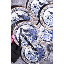 Geyşa Desen Porselen 6'lı Servis Tabağı 26 cm