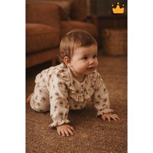 Baby Hola Kız Bebek Bayramlık Takım Fırfır Yakalı Çiçek Desenli Müslin İkili Set 2010