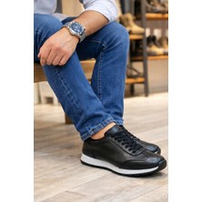 Ebrus Trend JET-2402 Berts Bağcıklı Hakiki Deri  Erkek Günlük Klasik Ayakkabı Dbt - Siyah