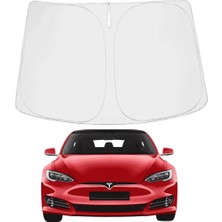 Ramm Tesla Model Y Ön Cam Güneşlik Perdesi - Uv Korumalı - Gri Siyah