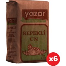 Yazar Taş Değirmende Öğütülmüş Tam Buğday Kepekli Un 1 kg x 6 Paket