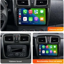 SBAID 4gb Ram 32GB Rom Android Kablosuz Carplay Renault Dokker Navigasyon 9 Inç Ekran - 2013-2023 Uyumlu