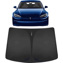 Ramm Tesla Model Y Ön Cam Güneşlik Perdesi - Uv Korumalı - Siyah