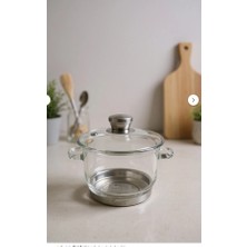 Bambum Taşev Baron Çelik Indüksiyon Tabanlı Cam Tencere 1200ML