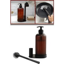 Flosoft Mutfak Banyo 2’li Temizlik Seti, Sıvı Sabunluk Deterjanlık 500ML + Silikon Uçlu Bulaşık Fırçası Seti