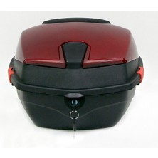 Giza Motor 33 Lt Bordo Motosiklet Çantası Dayanıklı Plastik Malzeme ile Güvenli Kilit Sistemi