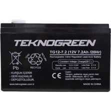 Teknogreen 12V 7.2AH Bakımsız Kuru Akü (K.10)