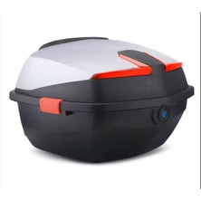 Giza Motor 33 lt Gri Motosiklet Çantası Dayanıklı Plastik Malzeme ile Güvenli Kilit Sistemi