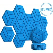 Walter White 12'li Altıgen Duvar Karoları Dekoratif Isı Yalıtım, Ses Yalıtım Yapışkanlı Duvar Deseni Ev, Stüdyo,ofis Için