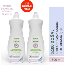 INCIA %100 Doğal Bebek Bulaşık Sabunu Bitkisel Emzik Biberon Temizleyici Vegan 500 ml X2 Adet