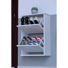 Lina Vella Home Nil Asma Kapı Önü 72 x 78 x 26 Cm’ Lik 2 Düşer Kapak 4 Göz Bölmeli Ayakkabılık