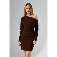 Alpaco Kadın Tek Omuz Asimetrik Kesim Bodycon Elbise