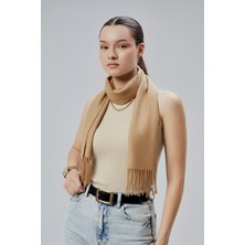 Derikem Kadın Yumuşak Dokulu Akrilik Basic Kışlık Şal Bej