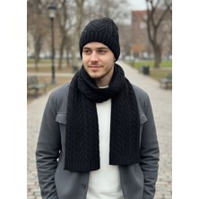 Derikem Erkek Yün Kışlık Örme Bere Atkı Ikili Set Takım