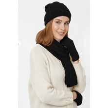 Derikem Kadın Kışlık Lüks Örgü Bere, Atkı ve Eldiven Takımı