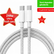 Bowie Type C-C, Örgü, Güçlendirilmiş, 60WATT Pd Hızlı Şarj & Data Kablosu, iPhone 15/16/17 Pro Max ve Android Için (100 Cm)