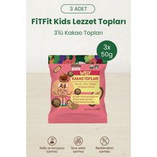 Fitfit Kids Wisy Kakao Topları | Doğal Hurma-Muz-Kakao Atıştırmalığı, Vegan, Katkısız, Şekersiz 50 gr x 3 Adet