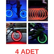 Belkıs Kırtasiye 2 Çift (4 Adet) Hareket Sensörlü Sibop Işık LED Işıklı Bisiklet Araba Motor Tekerlek Kapak Lambası