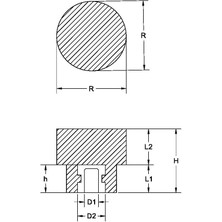 Sedef Plastik Tırtırlı Düğme Burçlu No:3 M6X25-10'LU Paket