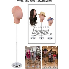 Manken İstanbul Özel Metal Standlı Kafa Mankeni Peruk Mankeni Aksesuar Mankeni - Vitrinler Için Özel Kafa Mankeni