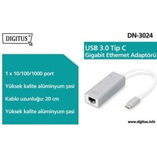 Digitus Dıgıtus DN-3024 USB Tip C 3.0 Gigabit Ethernet Adaptörü