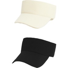 Derikem Likralı Kadın Basic Cırtcırtlı Ayarlanabilir Tenisçi Vizör Golf Şapkası Güneş Koruyucu Siperlik