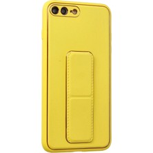 Azrlya  Iphone 7 Plus Kılıf Coco Deri Standlı Kapak - Sarı