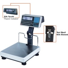 Tem 45X45 Çift Ekran Kırılır Boyun Fıyat Hesaplamalı Baskül 150 kg