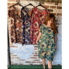 Kısa Kollu Desenli Günlük Elbise