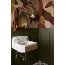 Arkhearts Fresco – Soyut Terracotta Renk Bloklu Kendinden Yapışkanlı Duvar Kağıdı