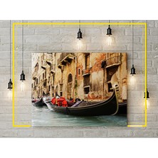 Letbil Reklam Kanvas Tablo - Italya Venedik Kayık