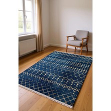 Blghome Indigo Mavi Tasarım Dekoratif Halı