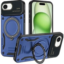 Dorenta  Iphone 16E Kılıf Joy Lens Standlı Kapak - Lacivert