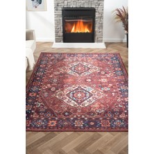 Konfor Antico 2307 Pamuk Tabanlı Yıkanabilir Otantik Vintage Klasik Eskitme Halı80x150