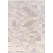 Aren Halı Bilidt Modern Krem Polyester Kaydırmaz Tabanlı Makine Halısı