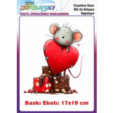 F17 Ajans Sevimli Fare Ütü ile Yapışan Tişört Tekstil Baskı