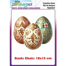 F17 Ajans Paskalya Temalı Ütü ile Yapışan Tişört Tekstil Baskı