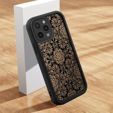 HONTINGA iPhone 16 Pro ile Uyumlu Kılıfı Düşüme Önleyici Basitlik Anti Düşme Kamera Korumali Süslü Desen Siyah Desen Yumuşak Silikon Telefon Kılıfı K2-0255