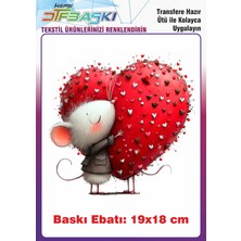 F17 Ajans Sevimli Fare Ütü ile Yapışan Tişört Tekstil Baskı