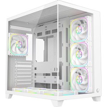 Rampage Sealıte Beyaz Temperli Camlı Atx/m-Atx 7X12CM Argb Pwm Fan+Kumanda Oyuncu Kasası