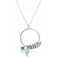 Mavili Gümüş Özgür Ruh Gümüş Isim Kolye - Gümüş