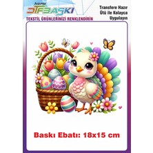 F17 Ajans Paskalya Temalı Ütü ile Yapışan Tişört Tekstil Baskı