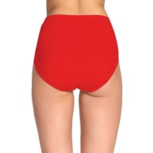 Marsilyan 7 Adet Tutku Kadın Yüksek Bel Bato Kalın Lastik Külot Kırmızı