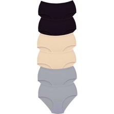 Marsilyan 6 Adet Tutku Kadın Yüksek Bel Bato Kalın Lastik Külot S14