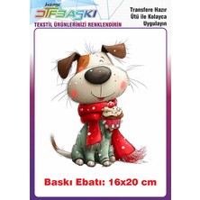 F17 Ajans Sevimli Köpek Ütü ile Yapışan Tişört Tekstil Baskı