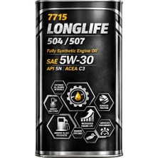 Motorx 5W-30 Longlife 504/507 Tam Sentetik Motor Yağı Vw 504.00 507.00, Bmw Ll-04, MB 229.51, Porsche C30, Apı Sn, Acea C3