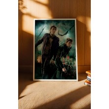 E2 Nova Fred ve George Weasley Çerçeveli Tablo - Lüks Harry Potter Ikizler Savaş Posteri Modern Duvar Dekoru