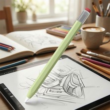 Caseonn Apple Pencil (Usb-C) Kılıf Klasik Retro Tasarım Mat Silikon Yeşil (Ürün Kalem DEĞİLDİR)