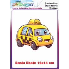 F17 Ajans Sarı Taksi Ütü ile Yapışan Tişört Tekstil Baskı